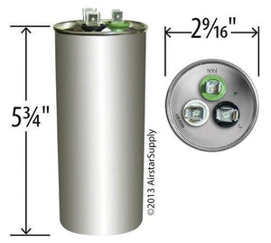 Carrier Bryant Payne HC98JA082 HC98JA082D 80 + 7.5 uf MFD 370 / 440 Volt VAC Round Dual Run Capacitor Electronics > Circuit Boards & Components > Passive Circuit Components > Capacitors Universal 